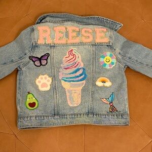 Little Chicken Levi's Kids Denim Jacket for a “Reese” with Fun Patches